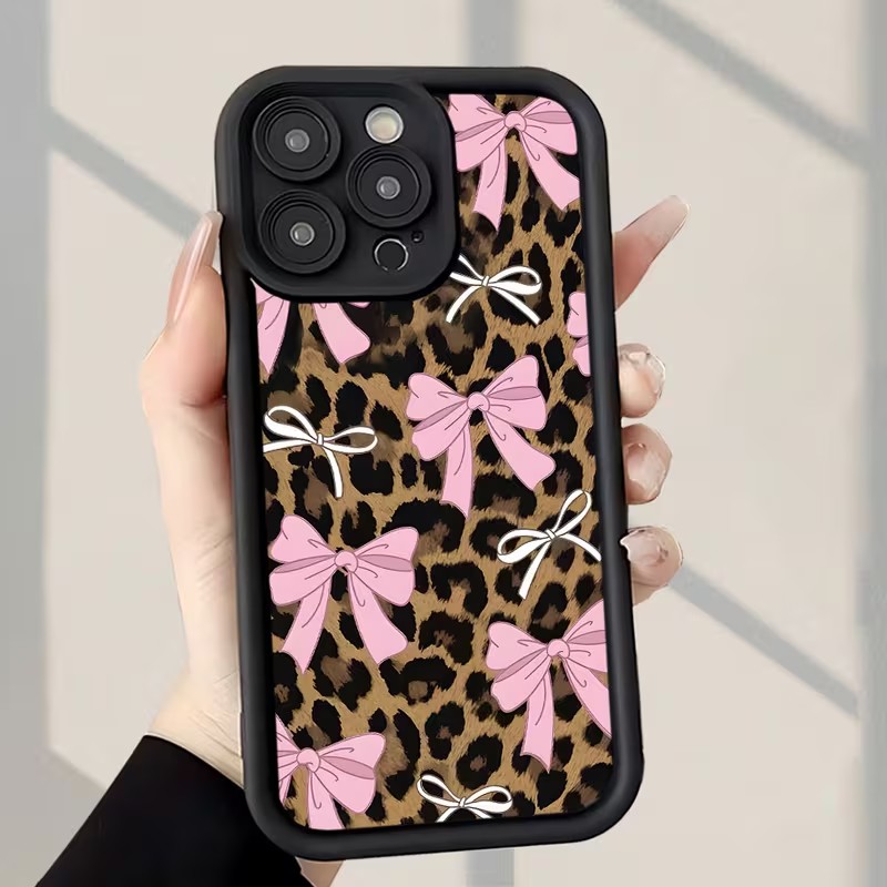 Leopard Print Bow Phone Case F - огляд і ціна Apple Iphone 15